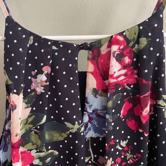 Juniors IZ Byer Size M Floral Halter Skater Dress - Picture 3 of 4